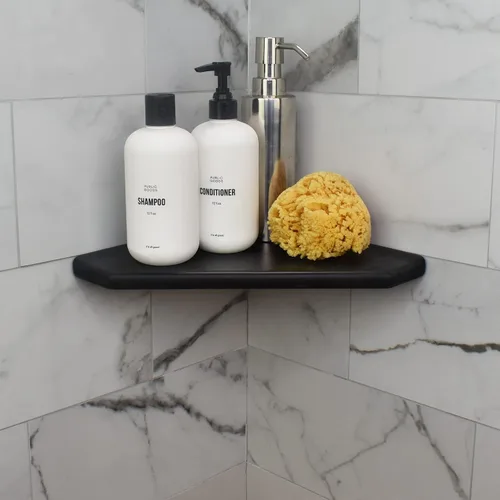 Miniatura 2 de Questech Decor - Estante esquinero de ducha, con tapa para una nueva construcción, estante esquinero de ducha para paredes de azulejos, organizador