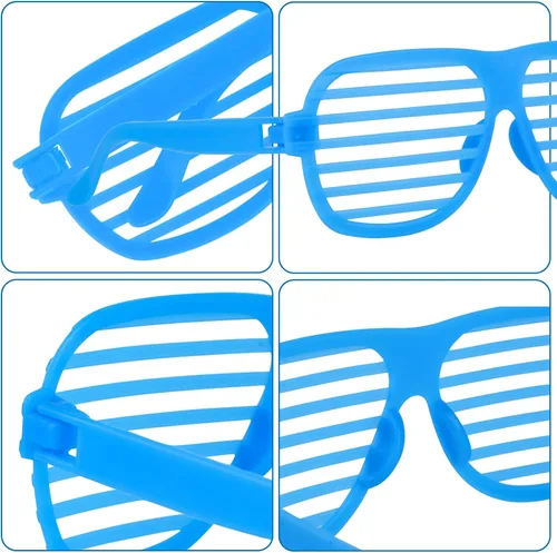 Miniatura 7 de Hooqict Paquete de 15 lentes de persiana de los años 80 y 90, regalos de fiesta de neón para niños y adultos, suministros de cumpleaños, accesorios