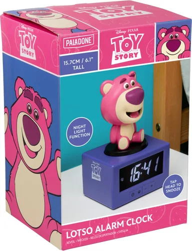 Miniatura 6 de Paladone Toy Story Lotso - Reloj despertador digital con luz nocturna y música, reloj de dormitorio con licencia oficial de Disney Pixar para niños