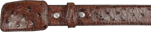 Miniatura 5 de Paquete Cinturón y Cartera de Piel de Avestruz Genuina Exótica Color Marrón