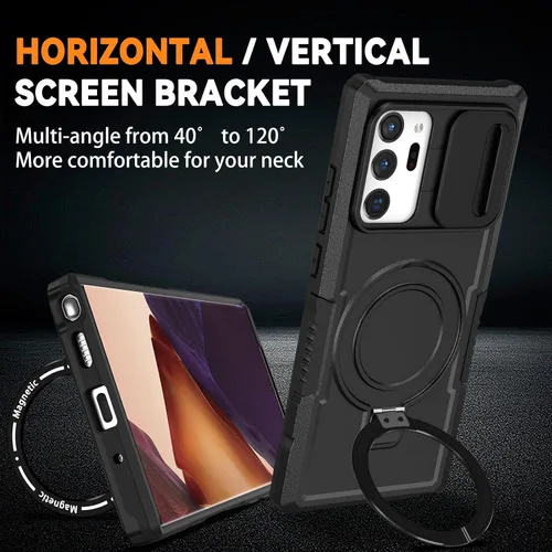 Miniatura 3 de Funda magnética para Samsung Galaxy Note 20 Ultra con soporte de anillo [con protector de pantalla] [Compatible con carga inalámbrica MagSafe] Funda