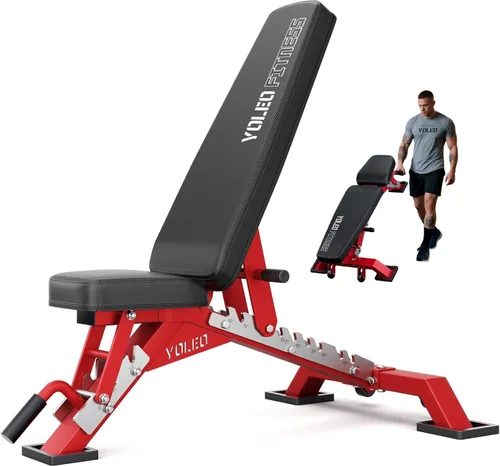 Miniatura 11 de YOLEO Banco de pesas ajustable comercial de 2315 libras con certificado ASTM, 80% premontado, banco de entrenamiento resistente para gimnasio