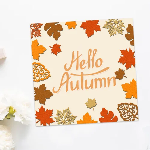 Miniatura 3 de Hying Troqueles de corte de hojas de otoño para hacer tarjetas, troqueles de hojas de arce de otoño, hojas de Acción de Gracias, plantillas