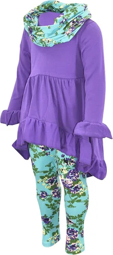 Miniatura 2 de Unique Baby - Juego de leggings florales, 3 piezas, para niñas