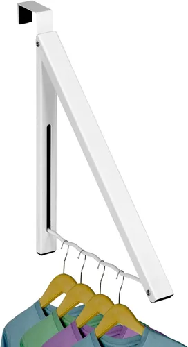 Miniatura 12 de HOLDN' STORAGE Colgador sobre la puerta - Organizador de rack plegable individual para colgar ropa, abrigos y toallas, ideal para dormitorios