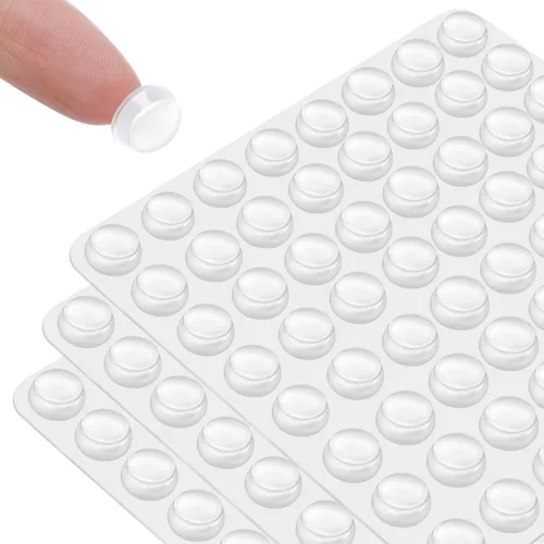 CHUNZEXI 192 piezas de parachoques de goma transparente para puerta de gabinete, almohadillas de silicona autoadhesivas para armarios, cajones,
