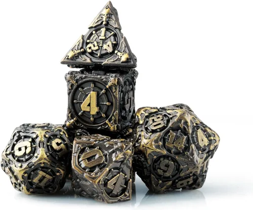 Surpass DND - Juego de dados de metal para juegos de rol, dados poliédricos, Calabozos y Dragones, regalos de Pathfinder, dados de d&d, juego de 7