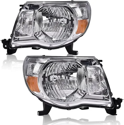 Miniatura 38 de GRAND ORANGE Par de faros delanteros compatibles con Toyota Tacoma 2005 2006 2007 2008 2009 2010 2011 lente transparente cromado carcasa ámbar
