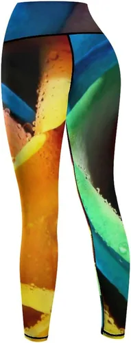 Miniatura 7 de Colorful Rainbow Nature Rose Workout Leggings for Women High Waisted Tummy Control Yoga Pants