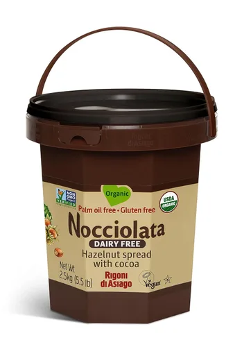 Miniatura 10 de Rigoni di Asiago Nocciolata Orgánica Crunchy de Avellana y Cacao Triturada Gluten Free Sin Aceite de Palma, 8.82 oz (Paquete de 1)