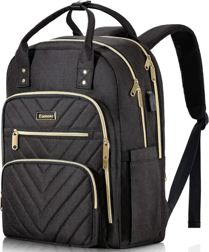 Miniatura 7 de Mochila para mujer, mochila para laptop de 15.6 pulgadas, mochila universitaria acolchada, lindas mochilas de trabajo, resistente al agua
