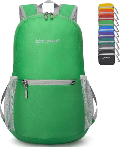 Miniatura 27 de ZOMAKE Mochila ultra ligera y compactable Mochila de senderismo resistente al agua, Mochila pequeña Mochila de camping al aire libre plegable y Negro