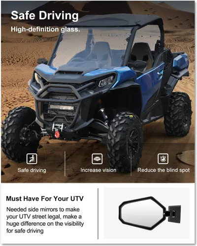Miniatura 3 de KIWI MASTER Espejos laterales para Can-Am Commander 2021-2026, accesorios deportivos Can-Am Maverick Sport/Trail 2018-2026, espejo retrovisor