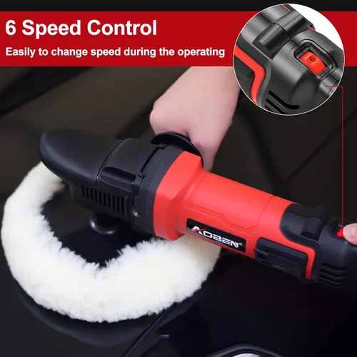 Miniatura 7 de AOBEN Pulidora de amortiguación de 6/7 pulgadas, amortiguador rotativo para automóvil, kit de pulidora y encerado de 1600W con 6 velocidades