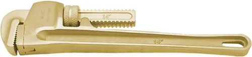 Miniatura 7 de WEDO Llave de tubo sin chispas (longitud 23.622 in, apertura máxima 2.953 in), llave de fontanería recta sin chispas, llave de seguridad sin Bronce