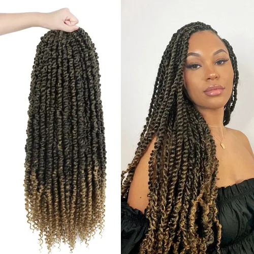 Miniatura 68 de Bileaf Cabello de Ganchillo Passion Twist Pre-retorcido de 10 Pulgadas, 8 Paquetes de Ganchillo Passion Twist, Cabello Corto Passion Twist