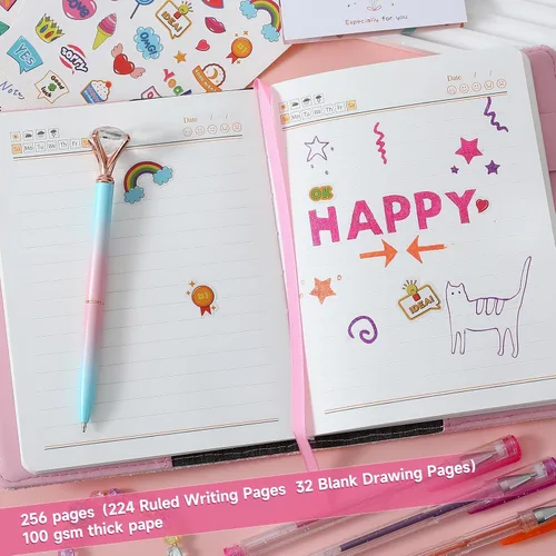 Miniatura 4 de Diario con candado para niñas, diarios con contraseña bloqueada para adolescentes, regalos de diario secreto para niñas de 9, 10, 11, 12 años, juego