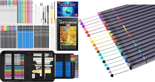 iBayam Bolígrafo de punta fina de 18 colores y juego de dibujo de 78 unidades