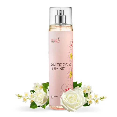 White Rose Jasmine - Spray corporal para mujer, perfume para mujer, fragancia corporal y aerosoles de lujo, botella de spray fina de 8 onzas