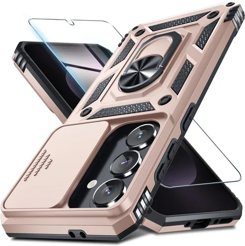 Miniatura 51 de Janmitta Compatible con Galaxy A15 5G Funda con Cubierta Deslizante Integrada para Lente de Cámara + Protector de Pantalla + Soporte de Anillo