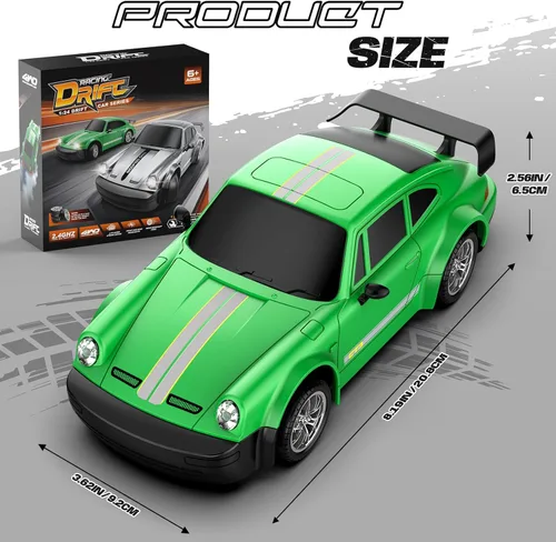Miniatura 6 de Coche RC Drift, Coche de Control Remoto a Escala 1:24 con Luces LED, Coches RC de Alta Velocidad 20KM/H 4WD, Coche de Juguete de Carreras y Derrapes