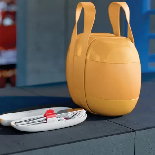 Miniatura 3 de Alessi SA04S3 G Food à porter Juego de cubiertos de viaje. Estuche en resina termoplástica, gris