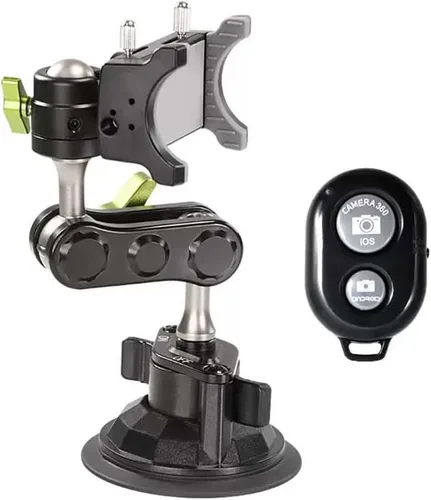 Miniatura 7 de Brazo universal de cabeza esférica para teléfono, soporte ajustable para teléfono móvil de automóvil para viajes al aire libre, soporte de ventosa