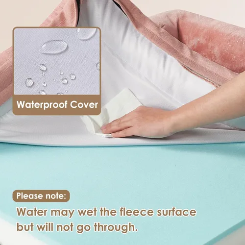 Miniatura 178 de EHEYCIGA – Cama ortopédica impermeable para perros pequeños, de espuma viscoelástica tipo caja de huevos, con bordes elevados y base antideslizante