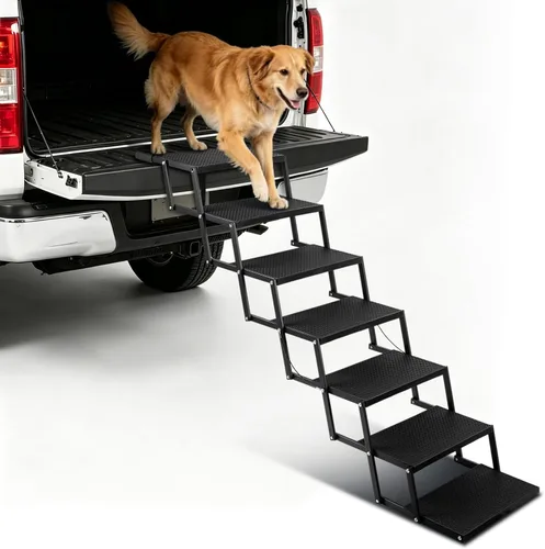 Miniatura 11 de Escaleras para perros para autos, escalones plegables para perros grandes, escaleras portátiles para mascotas para autos, camiones, SUV, rampa