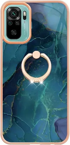Miniatura 3 de XYX Funda compatible con Xiaomi Redmi Note 10s, TPU mármol a prueba de golpes, delgada, de cuerpo completo, funda protectora para teléfono con Verde