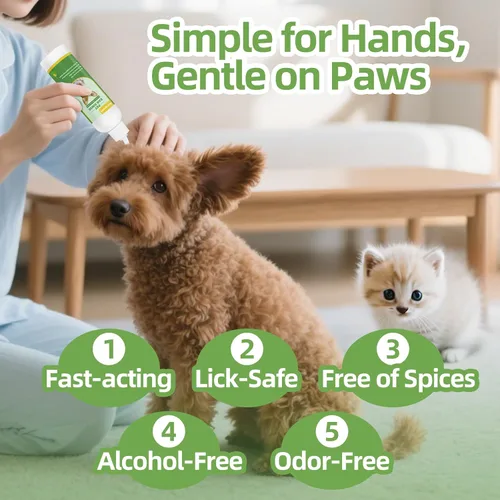 Miniatura 7 de Tratamiento de infección de oído para perros y gatos, gotas de tratamiento de infección de oído por levadura para aliviar la picazón, solución