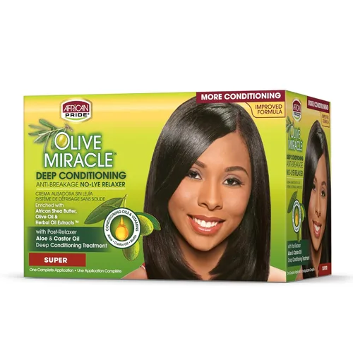 Miniatura 3 de African Pride Olive Miracle 1 Kit de retoque regular - Contiene aloe vera, aceite de ricino y biotina, 1 kit