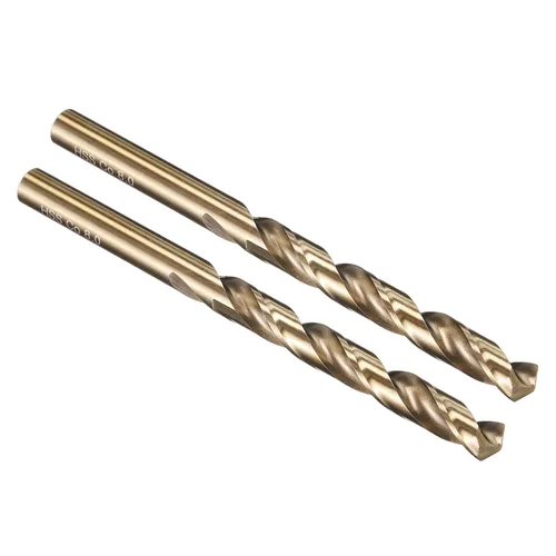 Miniatura 257 de PATIKIL Broca Jobber de 0.039 in, vástago recto M35 cobalto 5% acero de alta velocidad 135° acabado dorado para metal duro de acero inoxidable - 2