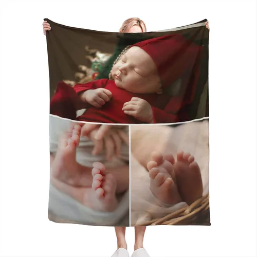 Miniatura 10 de Manta personalizada con foto, manta personalizada de franela polar para madre, padre, familia, amigos, amantes de mascotas, boda, día de San 1 Foto