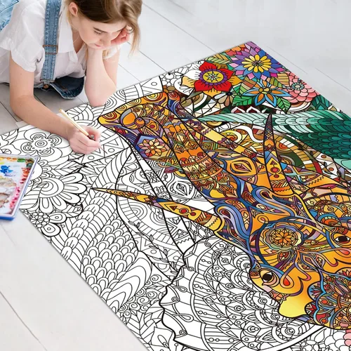Miniatura 5 de Pósteres Gigantes de Elefante para Colorear para Niños y Adultos, Póster de Elefante para Colorear de 39.37×51.96 Pulgadas, Pósteres de Mandalas