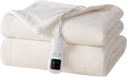 Miniatura 8 de Manta térmica eléctrica, calentador de manta lavable para el hogar para adultos, calentamiento rápido, franela suave súper acogedora de 50 x 60