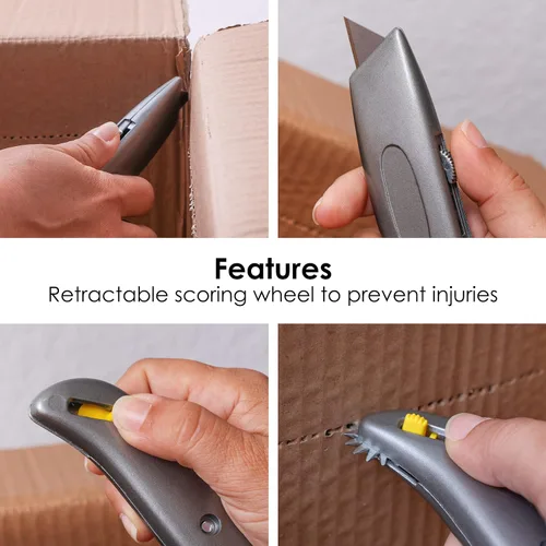 Miniatura 7 de Cuchilla de Cuchillo Utilitario Dimensionador de Cartón 2 en 1 - Redimensionar/Reducir Cajas de Envío de Cartón