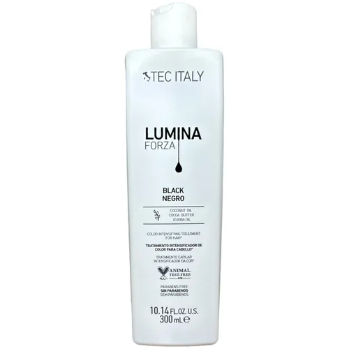 Tec Italy Lumina Forza Colore Black Negro, Tratamiento de máscara intensificadora de color para cabello teñido. Tratamiento capilar sin parabenos,