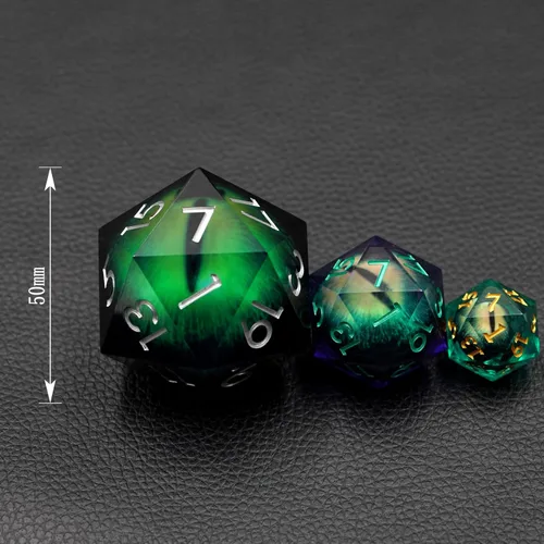Miniatura 3 de Sharp Edge Eyeball D20 - Dados grandes individuales de 1.76 pulgadas con estuche de regalo, dados de ojo móvil de dragón para Calabozos y Dragones