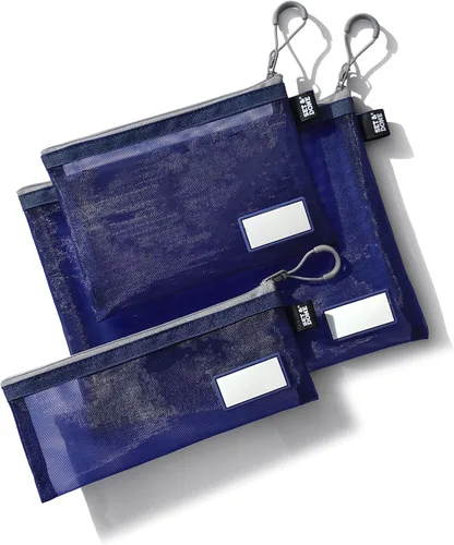 Miniatura 11 de Set & Done Onama Flexi - Bolsa de almacenamiento de nailon transparente duradera con pestaña para nombre para maquillaje, viajes, bolsa de pañales
