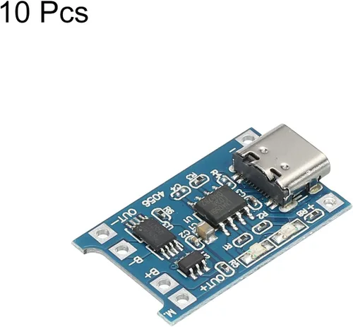 Miniatura 3 de MECCANIXITY Tipo-C USB 4.5-5.5V 1A Módulo de cargador de batería Placa de carga de doble protección Funciones Paquete de 10