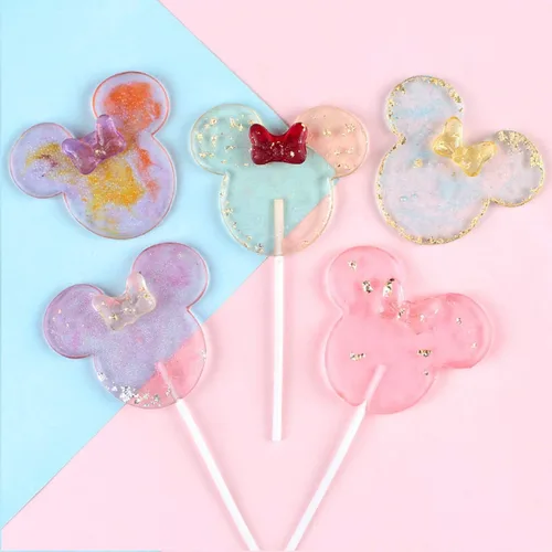 Miniatura 4 de Paquete de 2 moldes de silicona con forma de cabeza de ratón, moldes de silicona para pasta de chicle de caramelo, moldes de chocolate