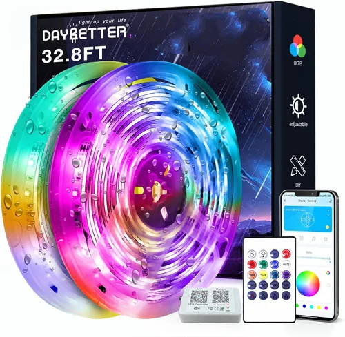 Miniatura 16 de DAYBETTER Tira de luces LED de 16.4 pies que cambian de color impermeable con control remoto