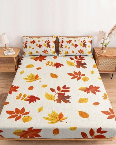 Miniatura 13 de Sábanas bajeras de bolsillo profundo de hasta 16 pulgadas, funda de colchón suave de Halloween con 1 funda de almohada decorativa para dormitorio