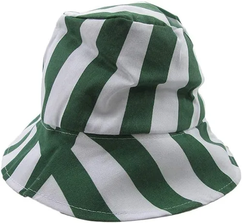 Miniatura 3 de Sombrero de pescador unisex con rayas verticales, plegable, a la moda, sombrero para el sol, cosplay, anime