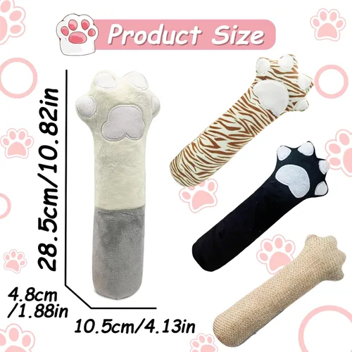 Miniatura 2 de Andiker Cat Toys - Patas de gato, 10.5 pulgadas, juguetes de hierba gatera con sonido arrugado, suave y duradero, juguetes interactivos para gatitos