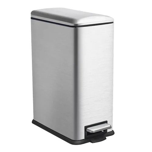 Miniatura 19 de Cubo de basura pequeño para baño con tapa, cubo de basura de 1.3 galones con cubo interior extraíble, cubo de basura delgado con tapa de cierre