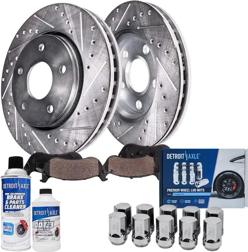 Miniatura 24 de Detroit Axle - Kit de frenos para Honda Accord 2008-2012, rotores de frenos de disco perforados y ranurados, pastillas de freno de cerámica 2009