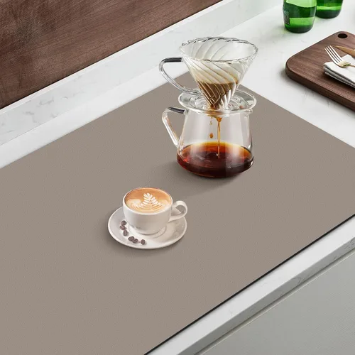 Miniatura 5 de WISELIFE Tapete de café súper absorbente para secar platos, accesorios de barra que combina con máquina de café, tapetes de secado grandes para Caqui