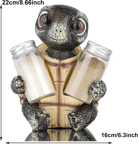 Miniatura 2 de Soporte para salero y pimienta de tortuga marina con tarros de vidrio